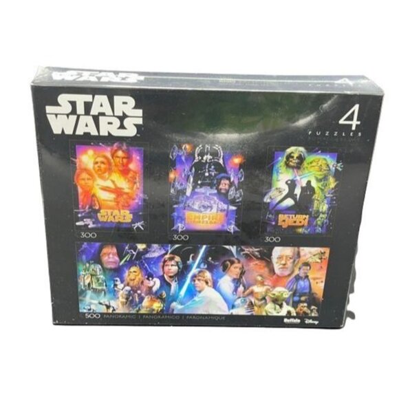 🧩 Star Wars Jigsaw Puzzles 1400 Pieces 4-in-1 Multipack Factory Sealed‎ 🧩 - Picture 1 of 5